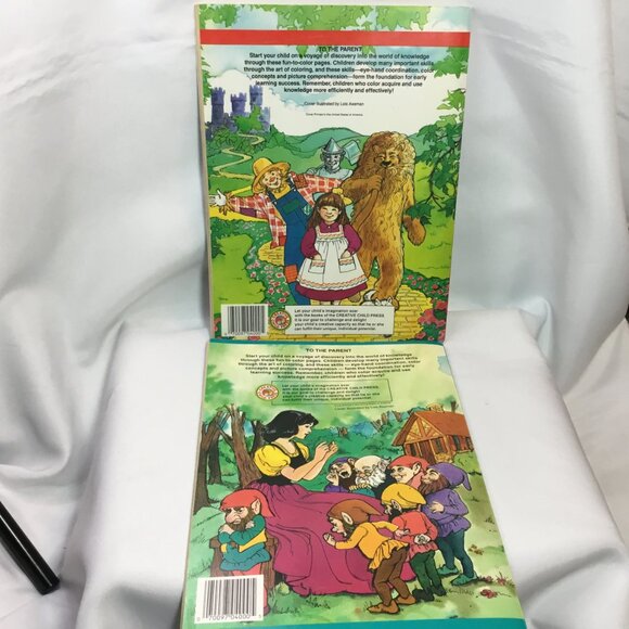 Vintage Lot 2 Wizard Of Oz & Snow White Coloring Books Creative Child Press 1986 - Picture 4 of 10